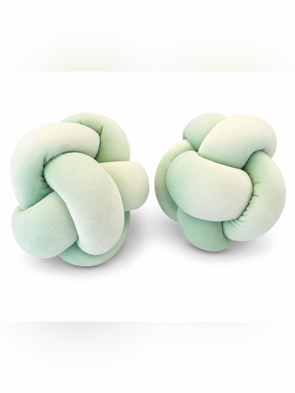 Green Knot Throw Pillows